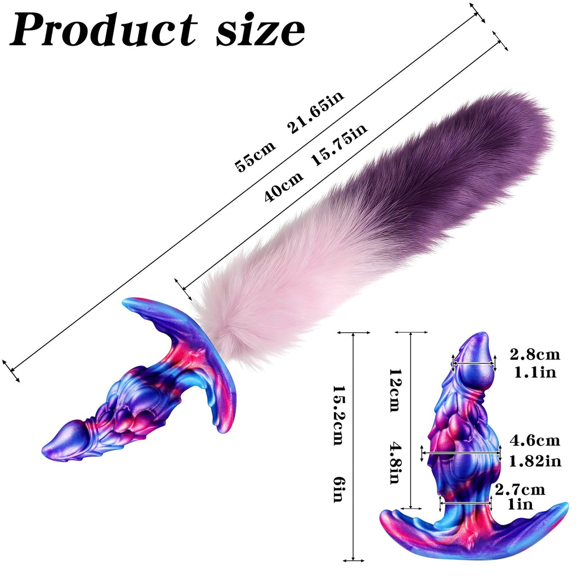 Fantasy Dragon Tail Textured Curved Butt Plug
