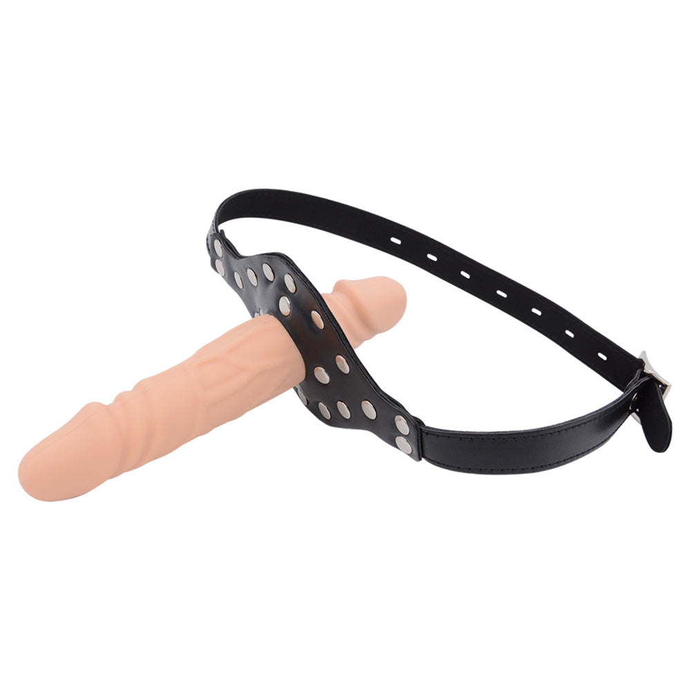 17.8 cm Flesh Mouth Double Head Dildo Gag