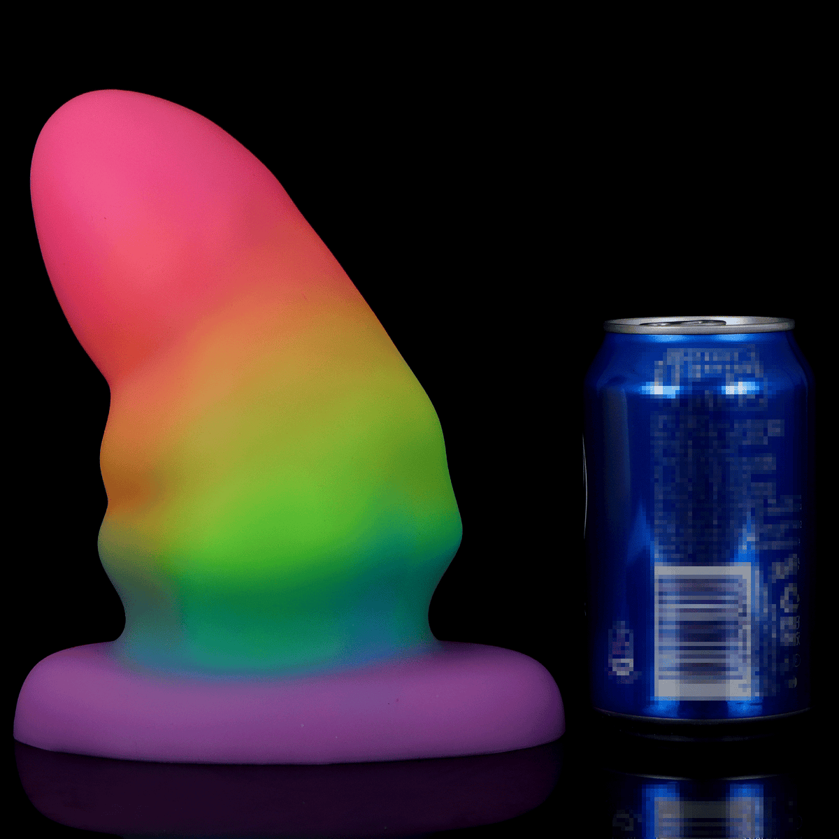 Rainbow Light Up Short Thick Butt Plug