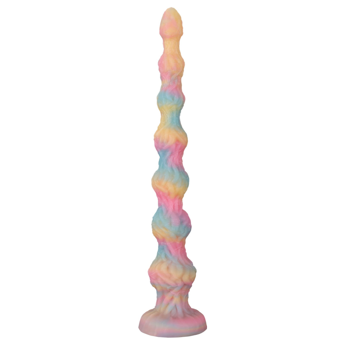 Pink Light up Long Knot Textured Anal Dildo