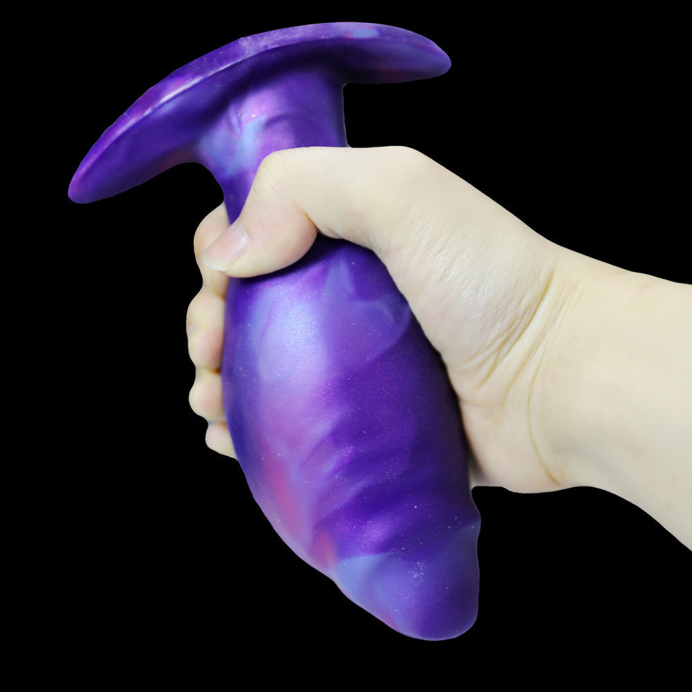 Purple Fantasy Inflatable Short Thick Anal Dildo