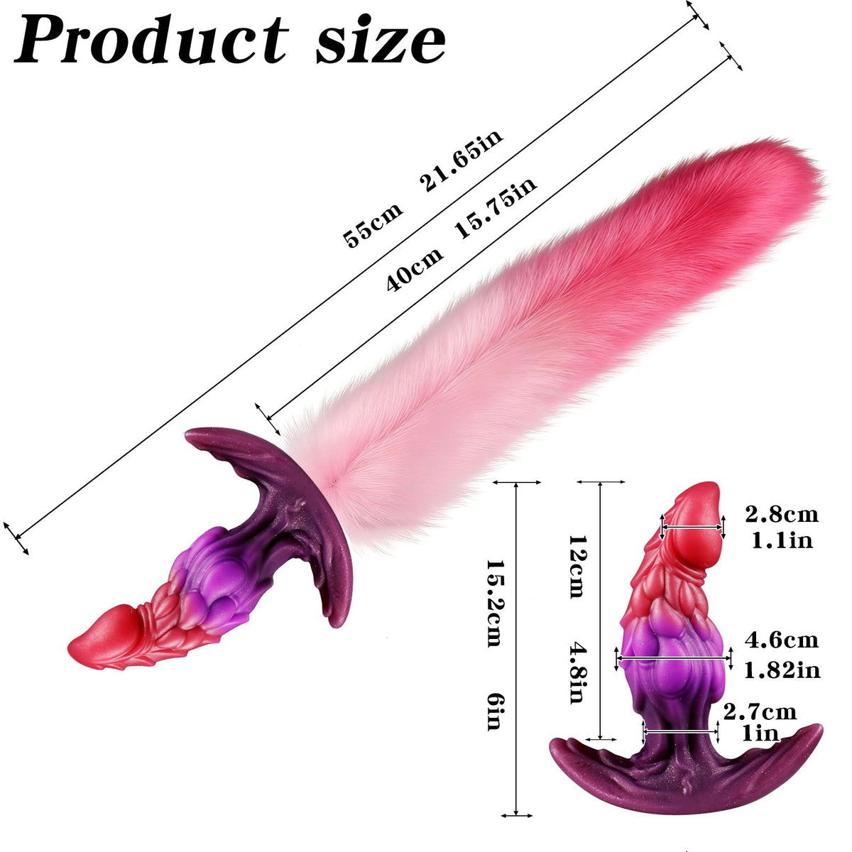 Fantasy Dragon Tail Textured Curved Butt Plug