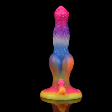 20.3 cm Glow In The Dark Dog Rainbow Dildo
