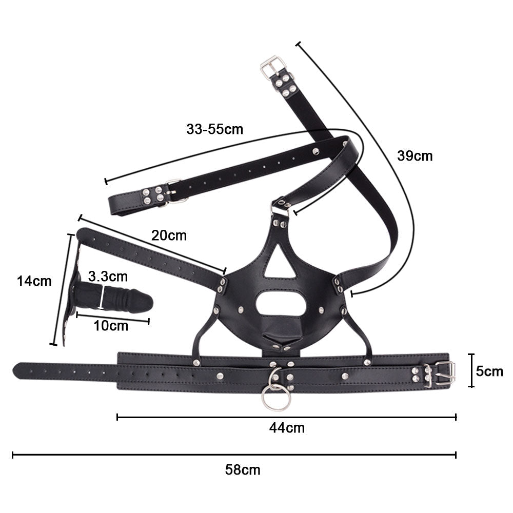 BDSM Bondage Sex Slave Dildo Mask Gag