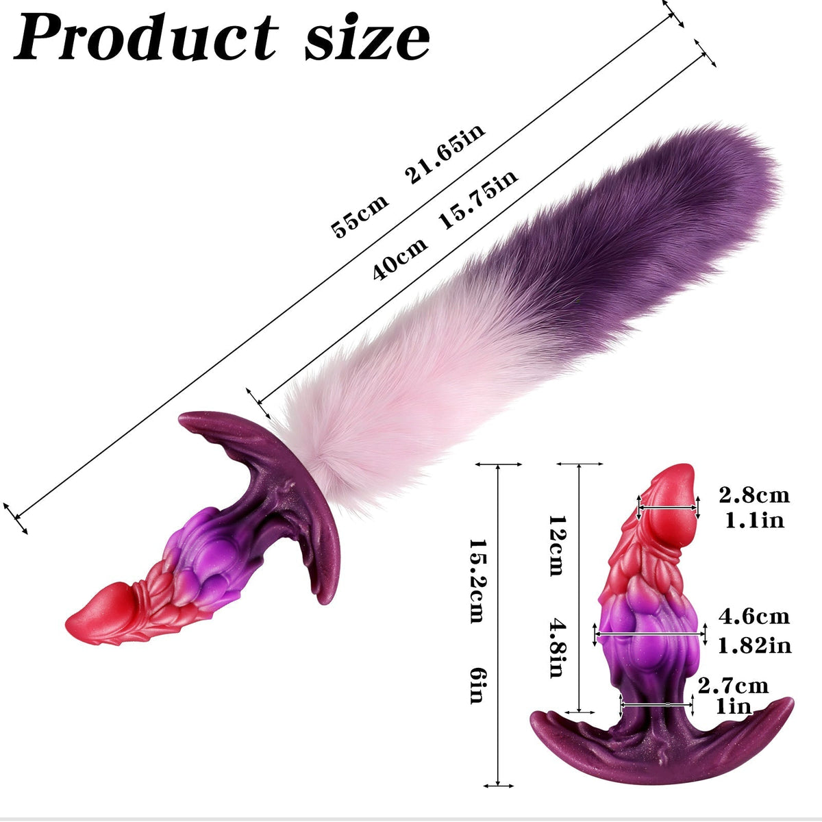 Fantasy Dragon Tail Textured Curved Butt Plug