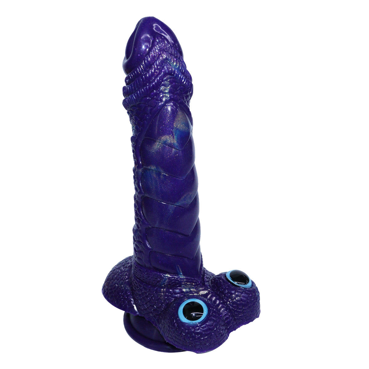 Purple Dragon Monster Textured Vibrating Dildo
