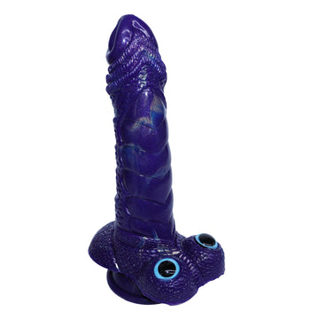 Purple Dragon Monster Textured Vibrating Dildo