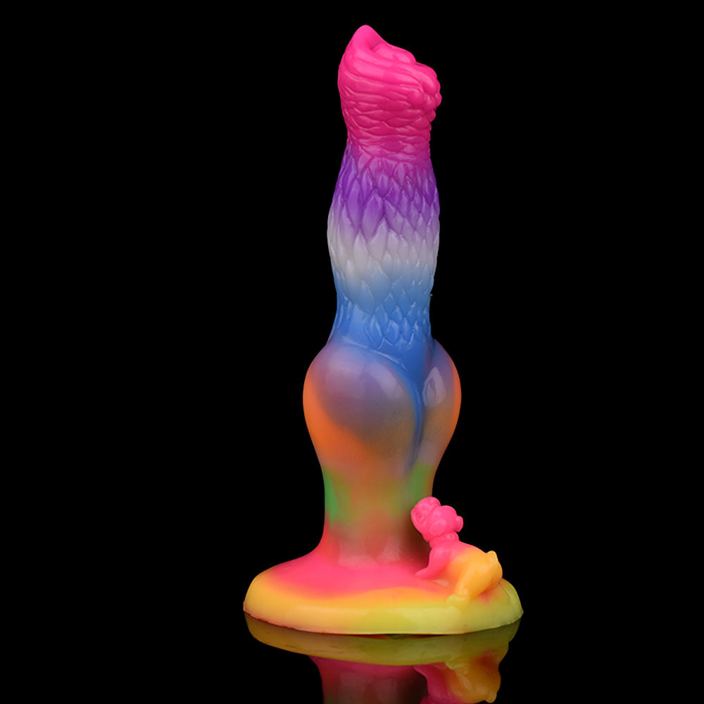 20.3 cm Glow In The Dark Dog Rainbow Dildo