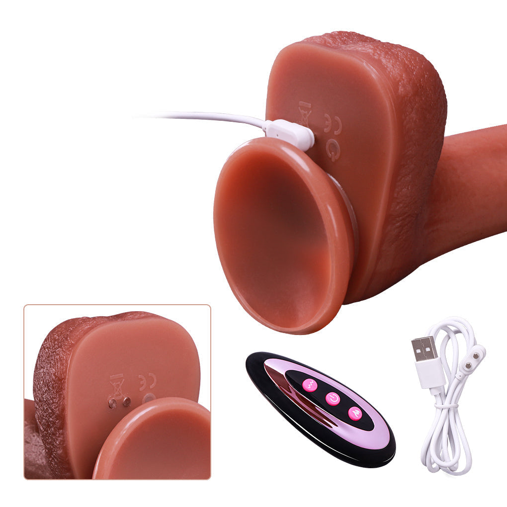 20.3 cm Realistic Ball Thrusting Vibrating Dildo
