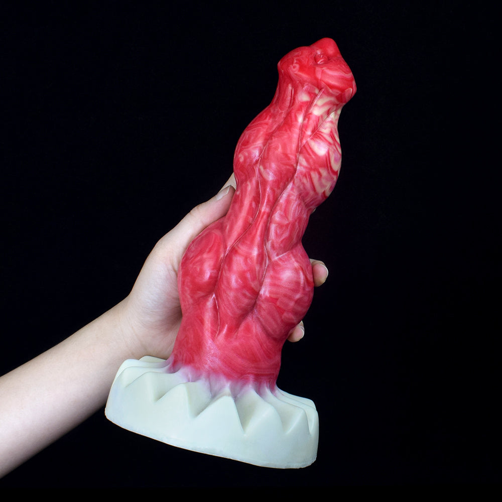 22.9 cm Double Knot Red Dog Dildo