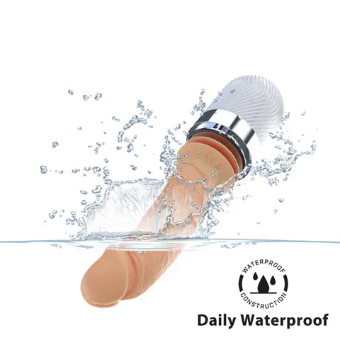Discreet Waterproof Vibrating Thrusting Quiet Dildo