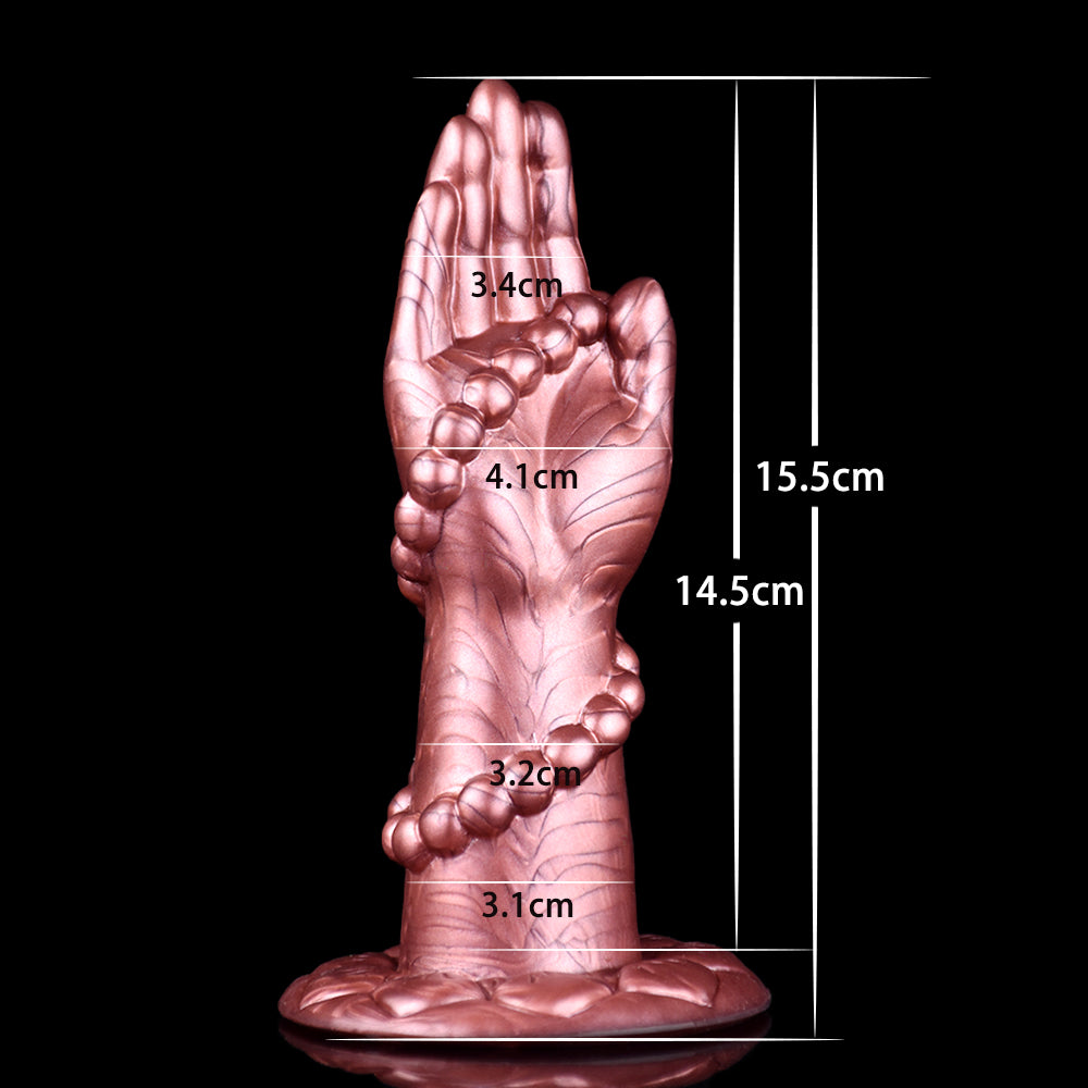 6.1 Inch Rose Beaded Textured Hand Fist Dildo