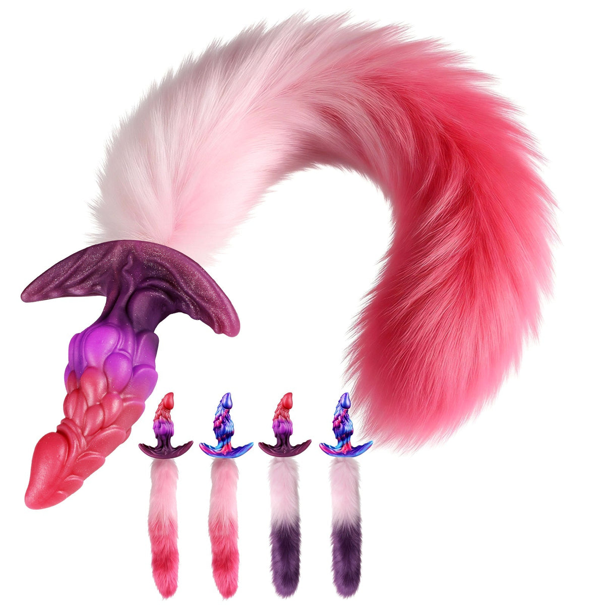 Fantasy Dragon Tail Textured Curved Butt Plug
