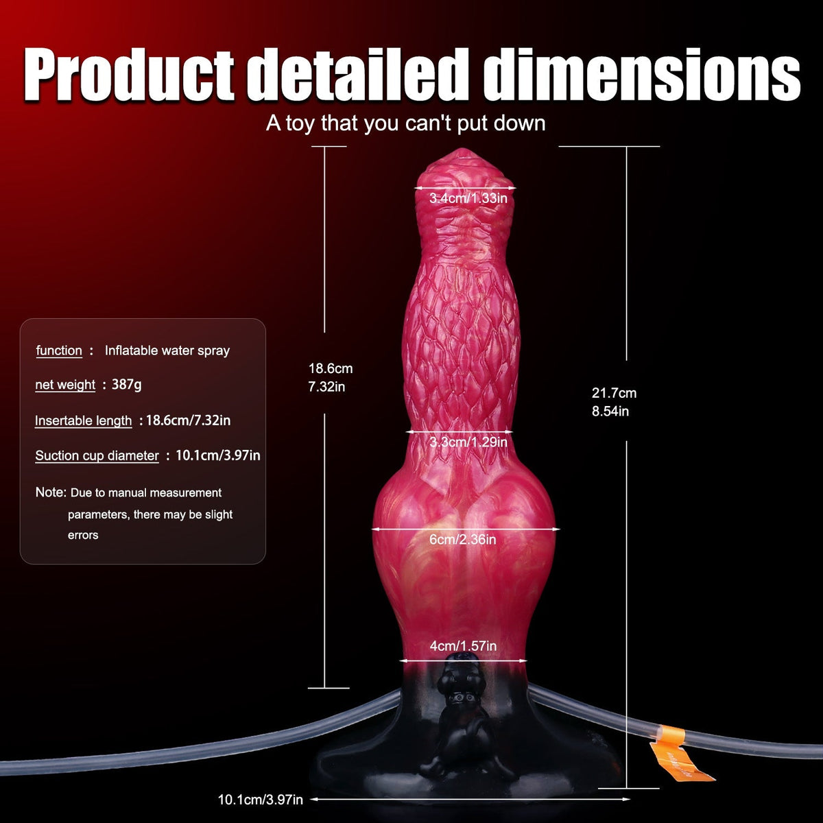 20.3 cm Inflatable Knot Ejaculating Dog Dildo