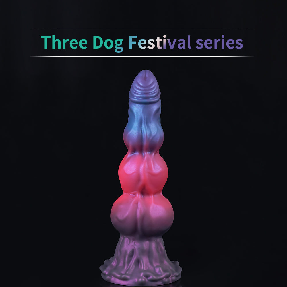 22.9 cm Three Knot Macarons Fantasy Dog Dildo