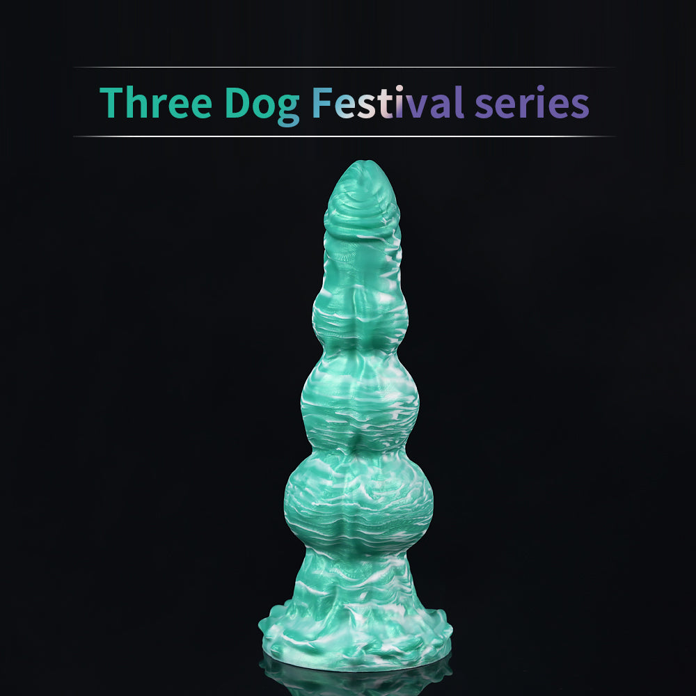 22.9 cm Three Knot Macarons Fantasy Dog Dildo