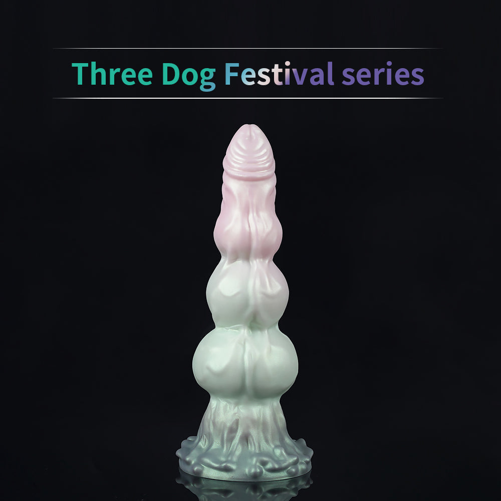 22.9 cm Three Knot Macarons Fantasy Dog Dildo