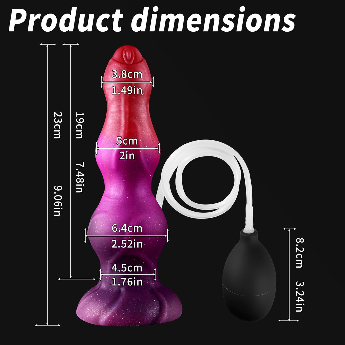 9 Inch Purple Fantasy Dog Knot Squirting Dildo