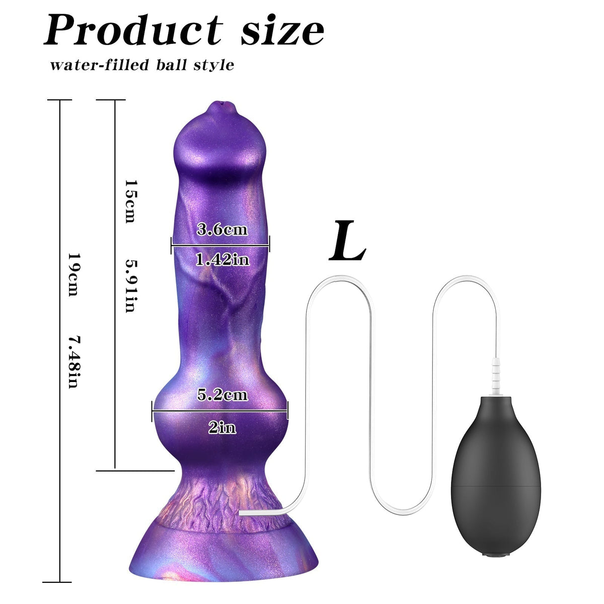 Purple Fantasy Silicone Knot Dog Squirting Dildo