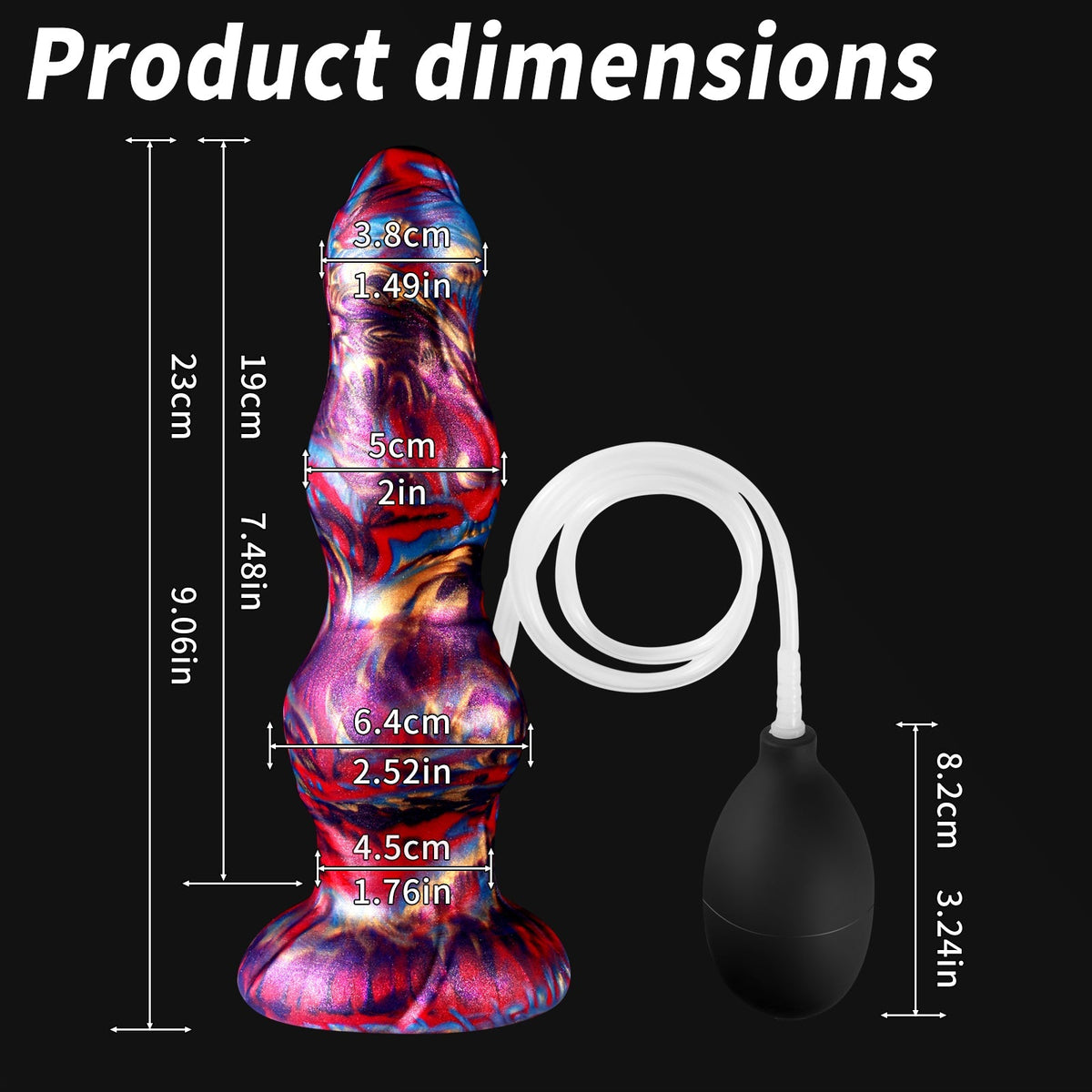 9 Inch Purple Fantasy Dog Knot Squirting Dildo