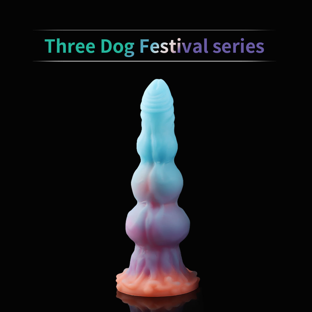 22.9 cm Three Knot Macarons Fantasy Dog Dildo