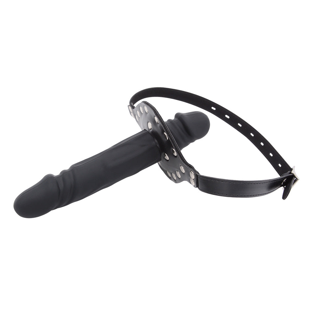 Dildo Mouth Gag Black Double-Ended