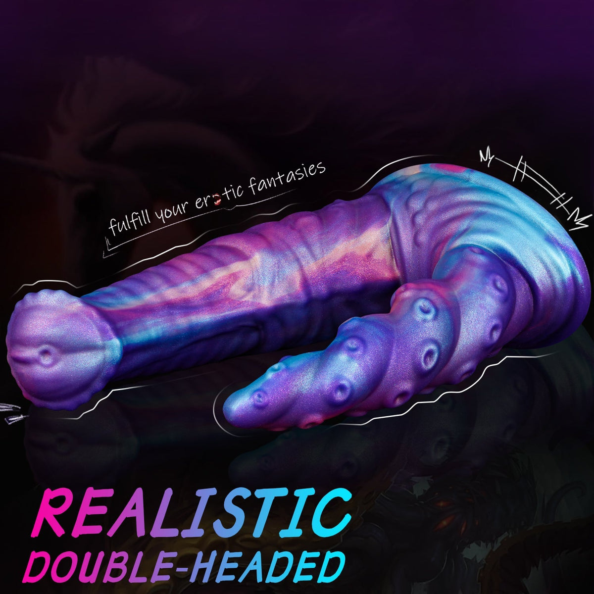 Purple Fantasy Horse Unicorn Double Penetration Dildo