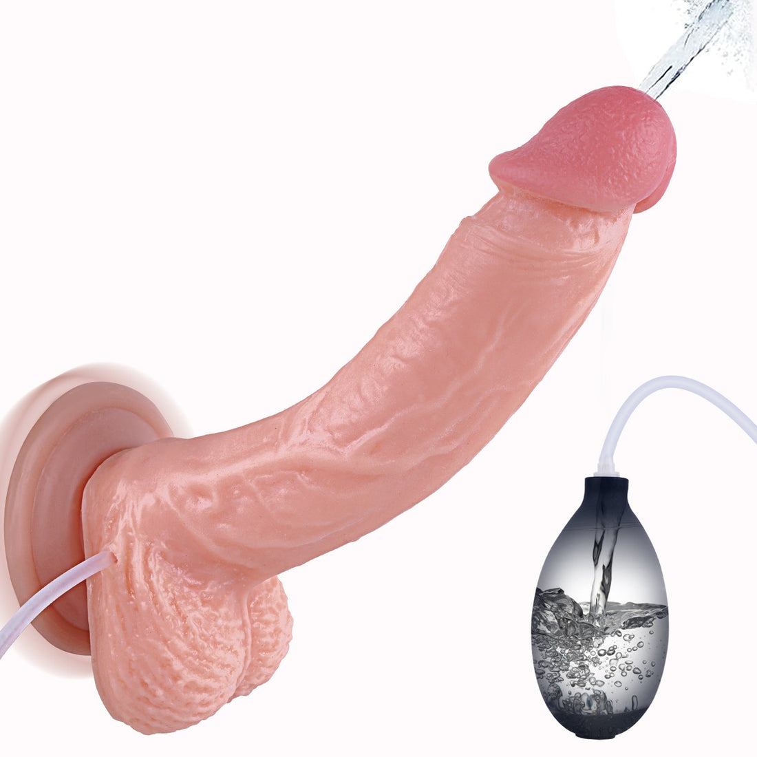 8.3 Inch Brown Realistic Silicone Squirting Dildo