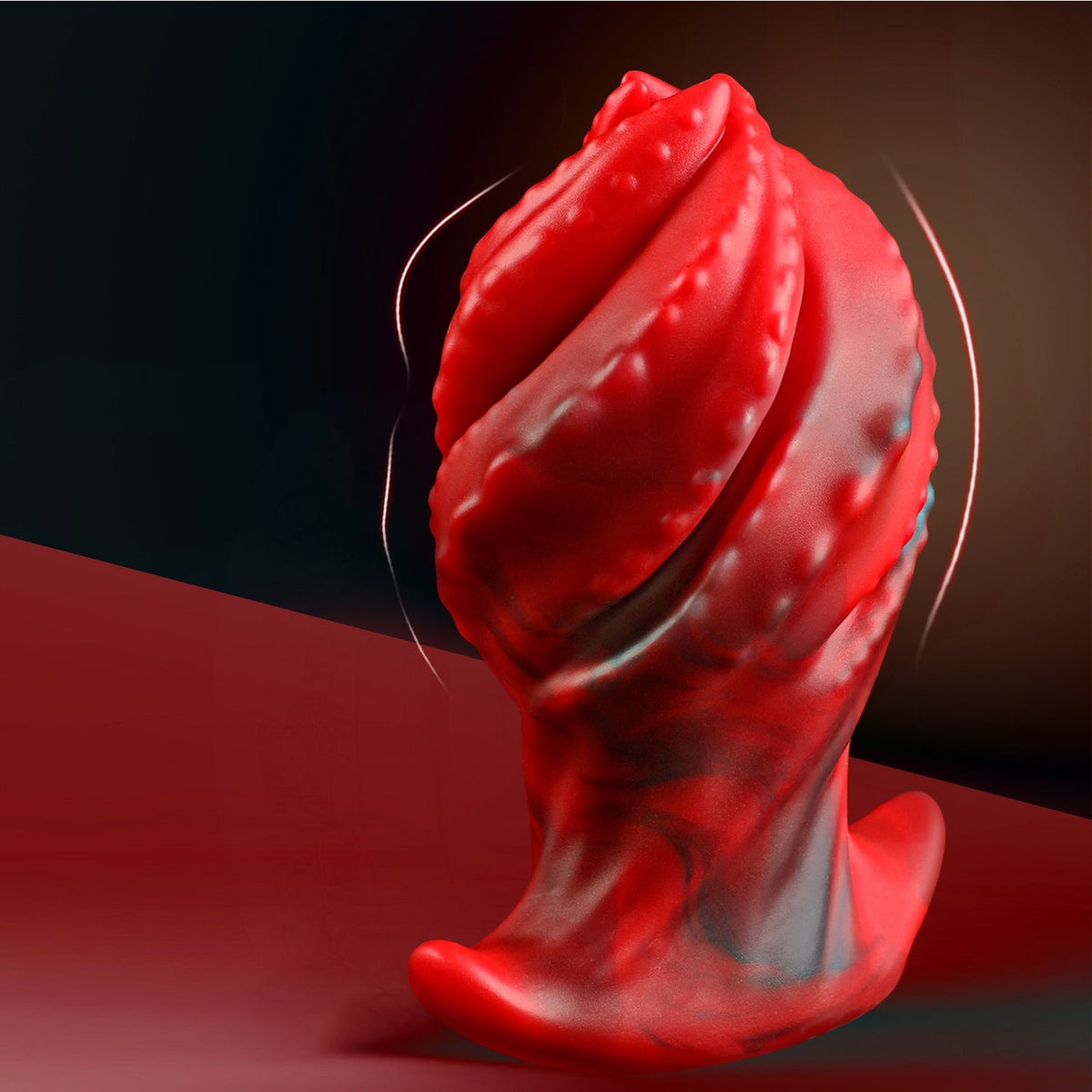 Red Monster Rotating Tentacle Huge Butt Plug