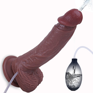8.3 Inch Brown Realistic Silicone Squirting Dildo