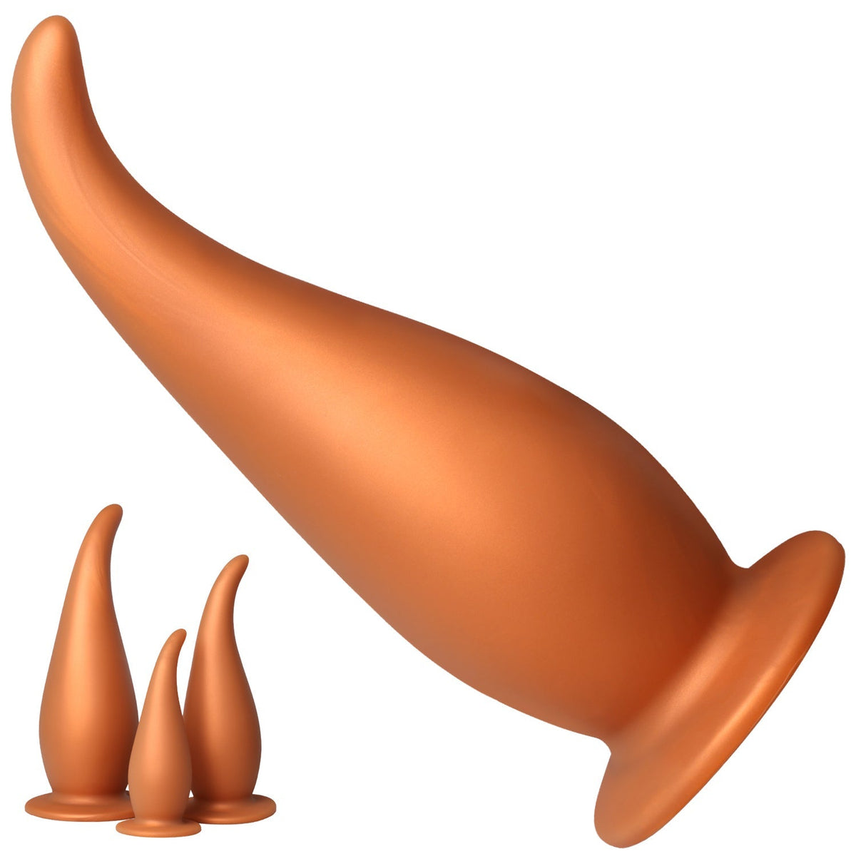 Gold Silicone Male Huge Butt Plug