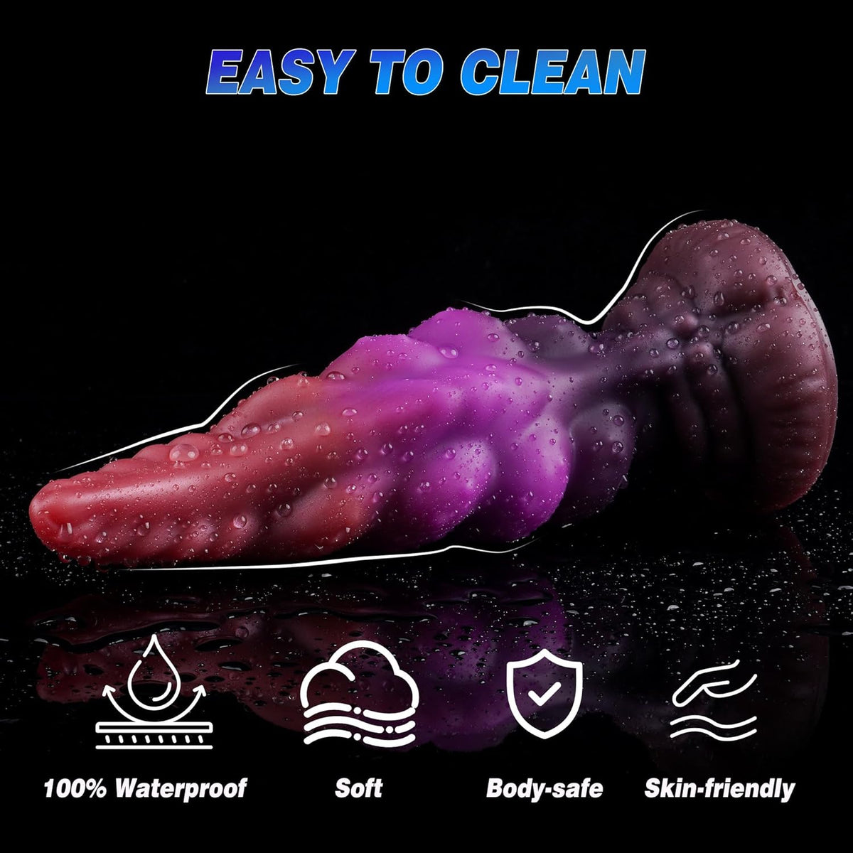 8 Inch Purple Monster Tongue Huge Anal Plug