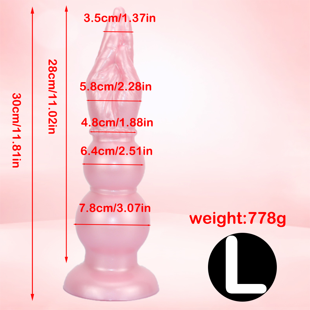 11.8 Inch Pink Double Knot Hand Fist Dildo