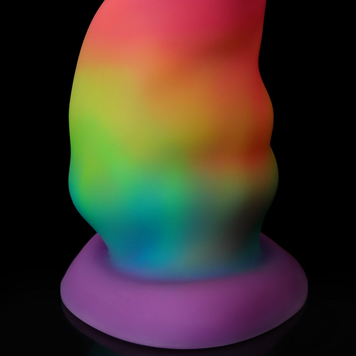 Rainbow Light Up Short Thick Butt Plug