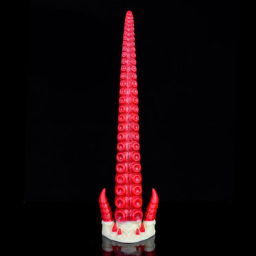 17 Inch Red Long Spiked Ribbed Tentacle Dildo
