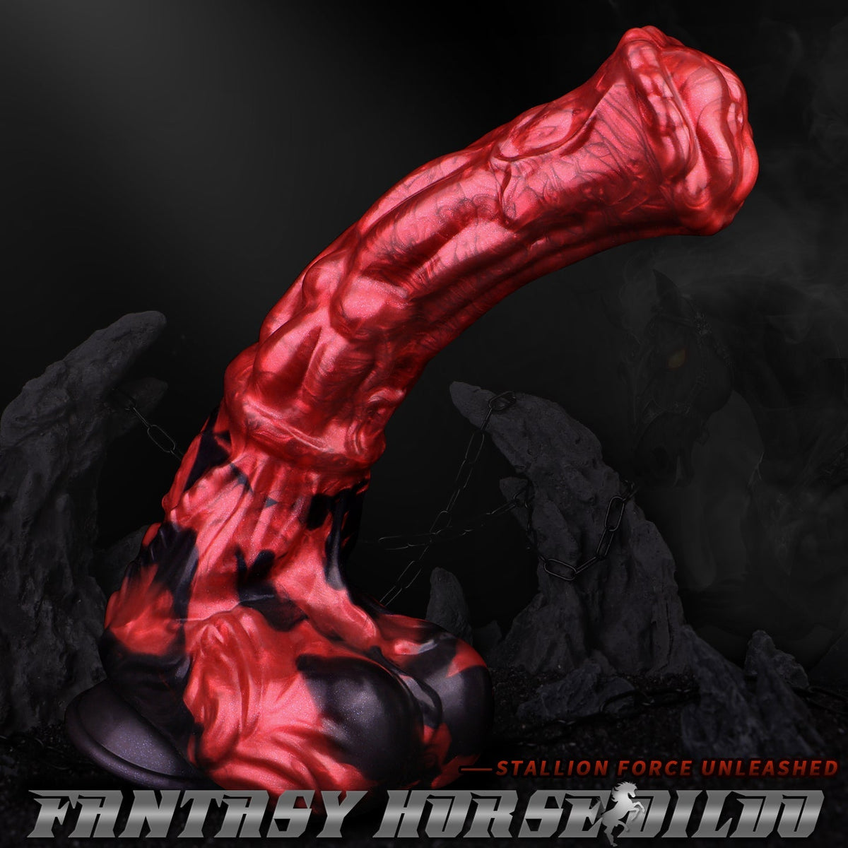 12 Inch Red Fantasy Knot Huge Horse Dildo