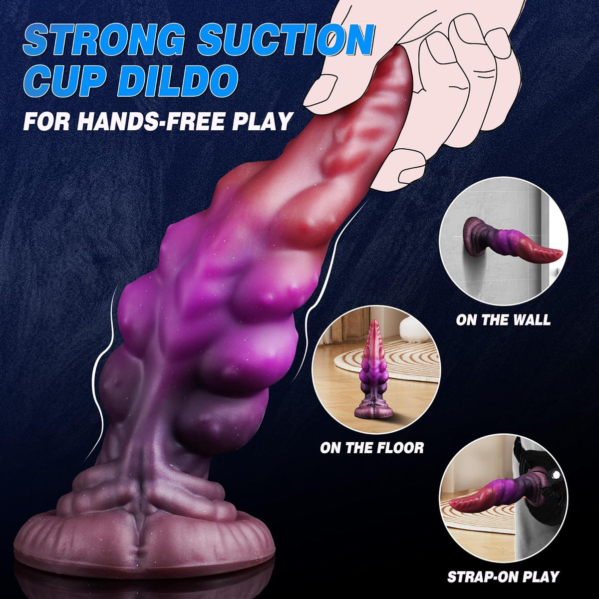8 Inch Purple Monster Tongue Huge Anal Plug