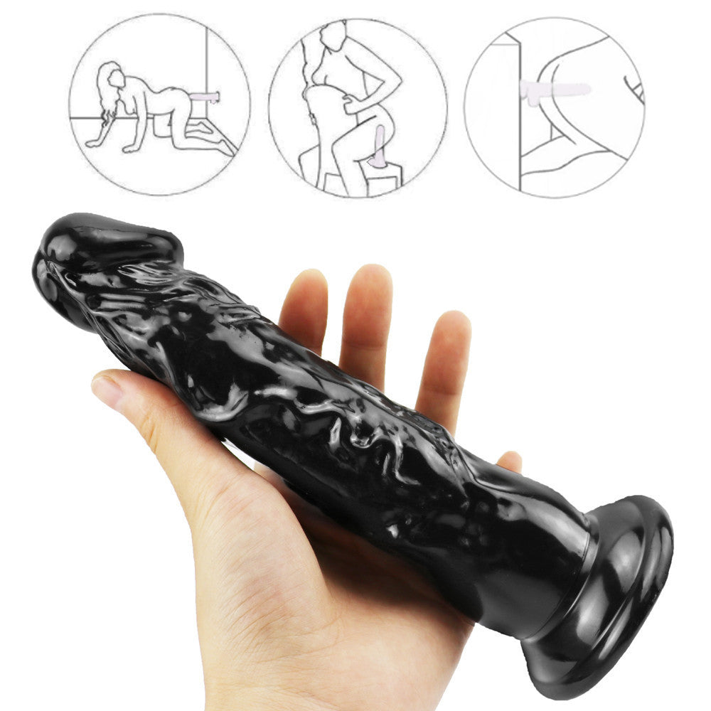 20 cm Super Straight Black Dildo