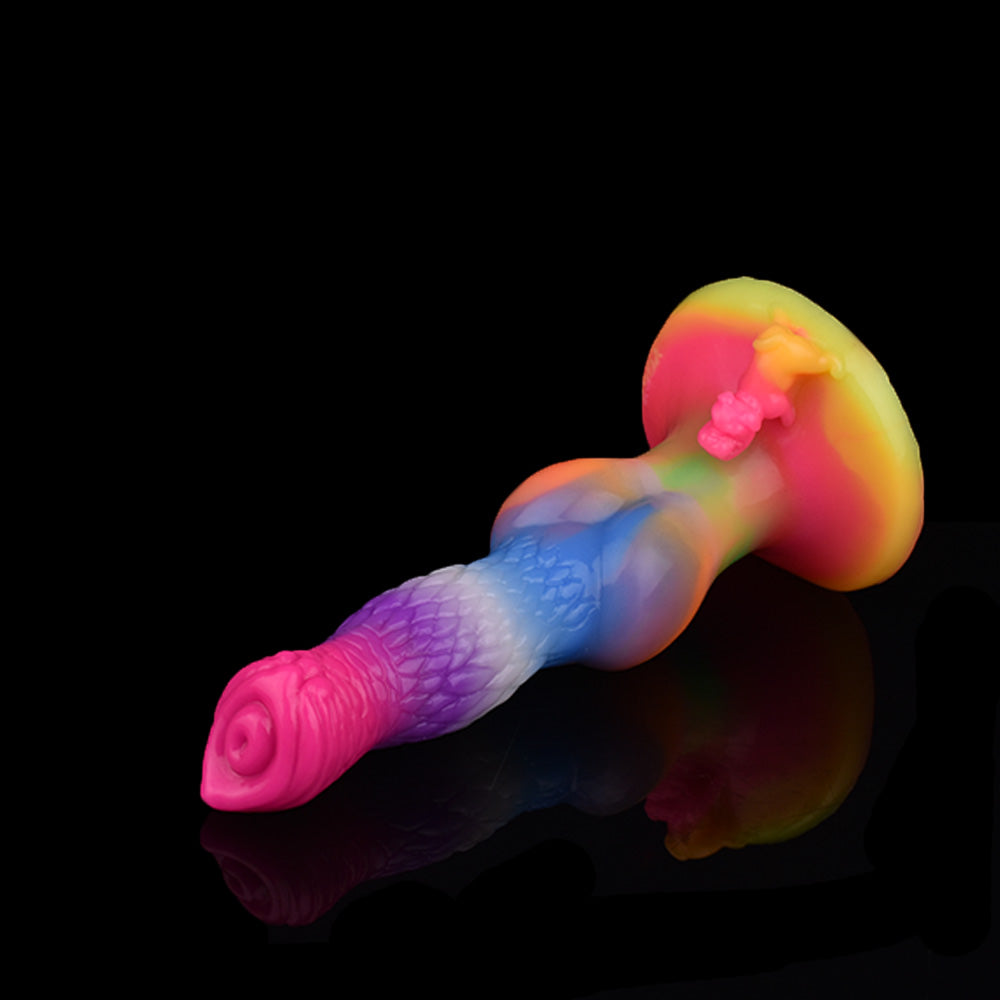 20.3 cm Glow In The Dark Dog Rainbow Dildo