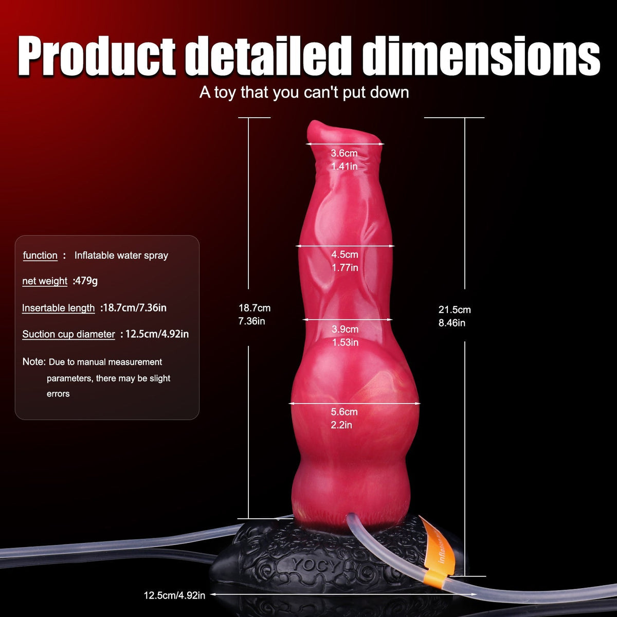 Red Knot Silicone Dog Squirting Dildo