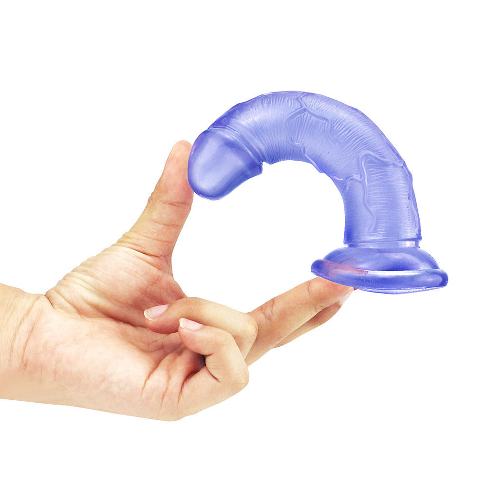 6.5 Inch Blue Clear Jelly Mini Curved Dildo