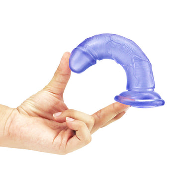 6.5 Inch Blue Clear Jelly Mini Curved Dildo