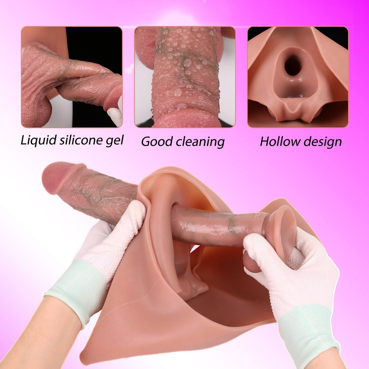 12.7 cm Wearable Realistic Penis Hollow Dildo Pants