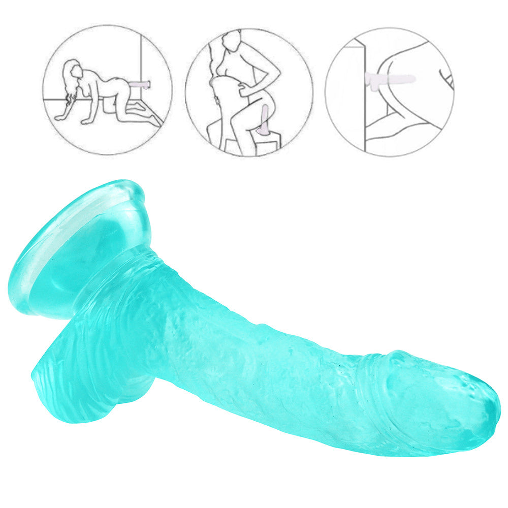 6 Inch Green Clear Jelly Small Curved Dildo