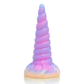 17.8 cm Glow in the Dark Tapered Unicorn Dildo