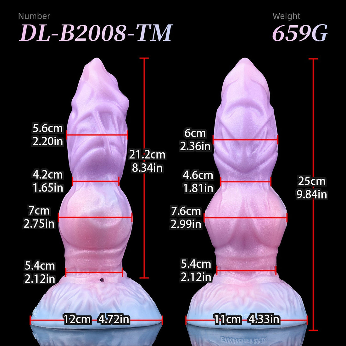 25 cm Mecha Wolf Inflatable Knot Dildo
