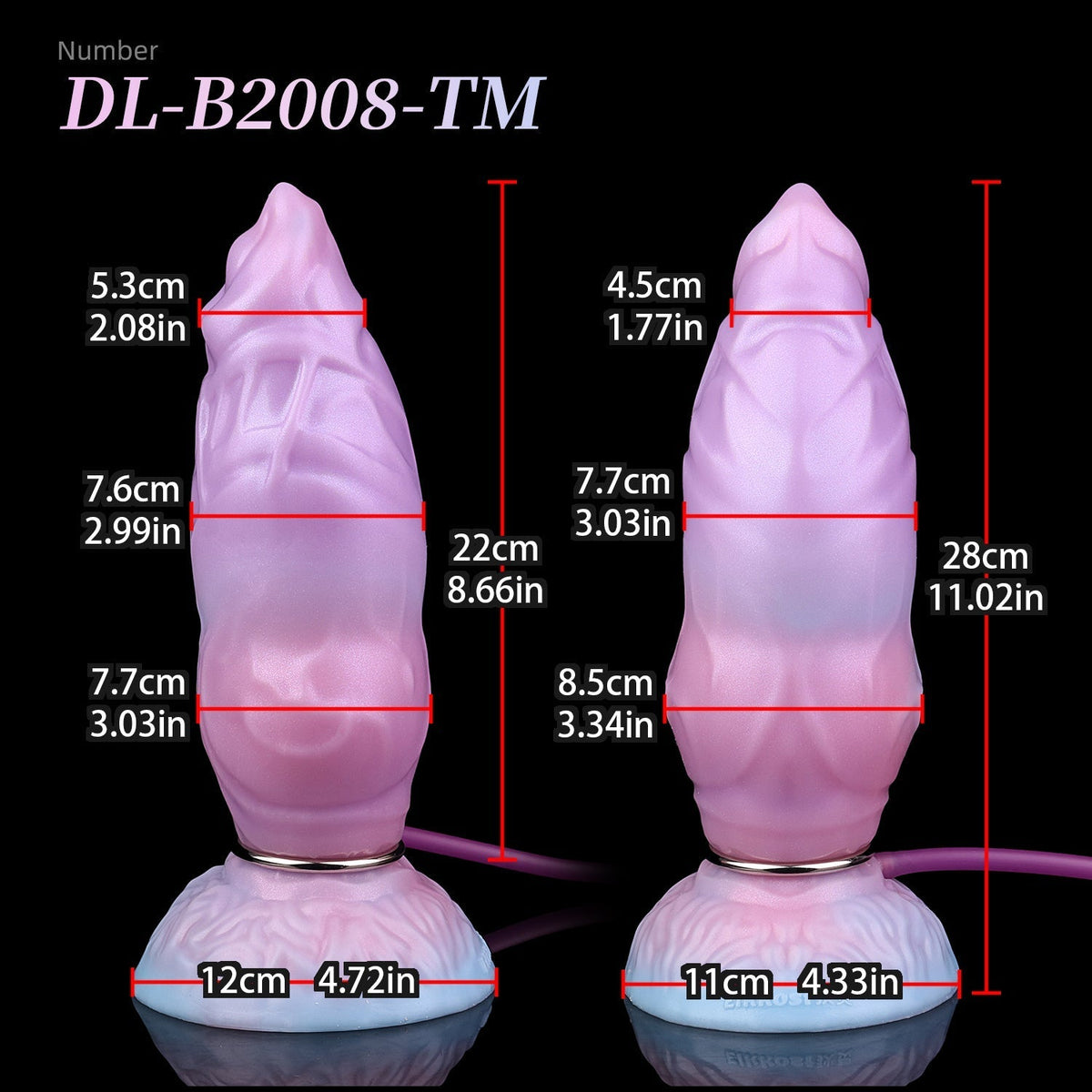 25 cm Mecha Wolf Inflatable Knot Dildo