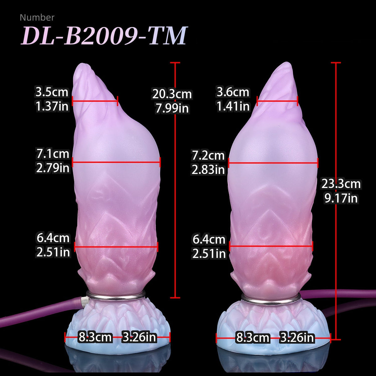8 Inch Pink Fantasy Inflatable Huge Butt Plug