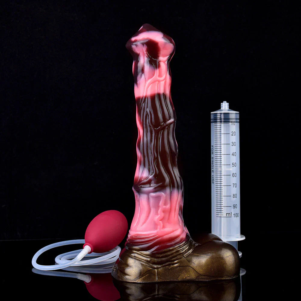 25.4 cm Fantasy Knotted Horse Ejaculating Dildo