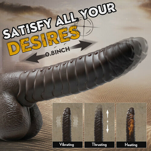 22 cm Uncircumcised Texture Vibrating Thrusting Dildo